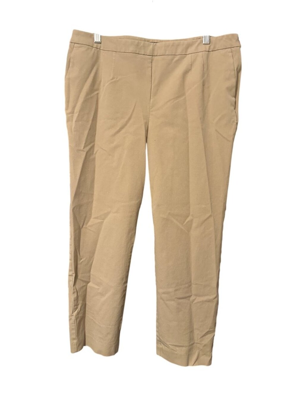 Charter Club Size 14  Stretch Straight-Leg Womens Pants Side Zip Closure Tan